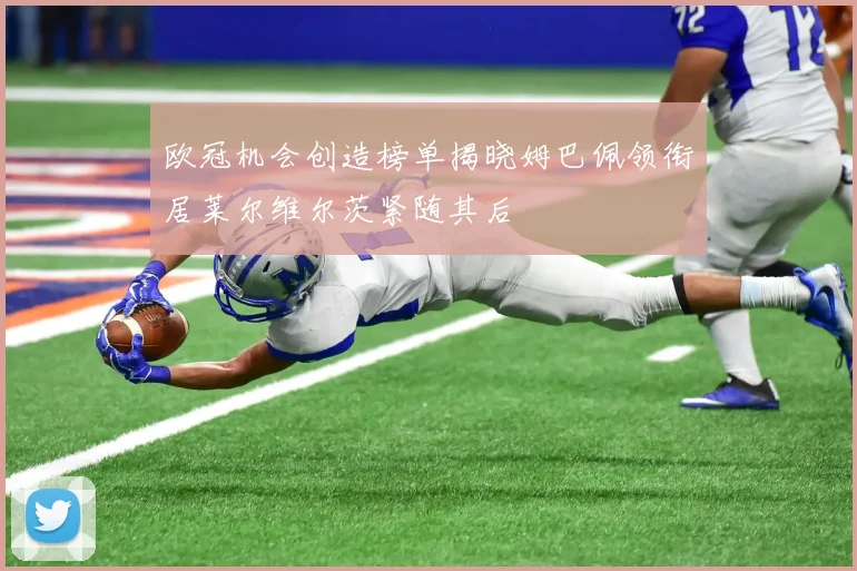 欧冠机会创造榜单揭晓姆巴佩领衔居莱尔维尔茨紧随其后
